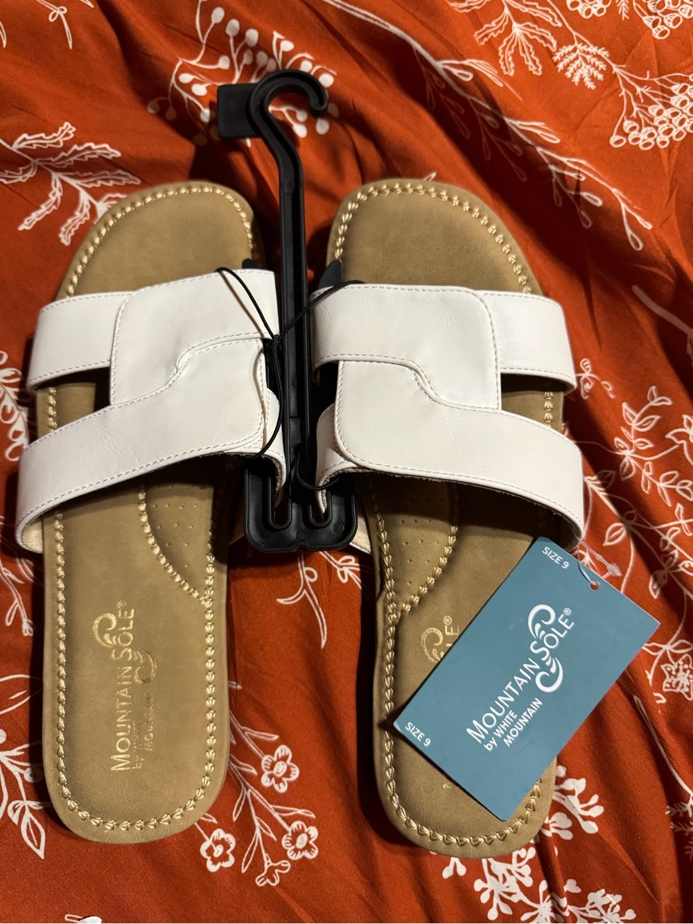 Mountain Sole White Double-Strap Slip-On Sandals for Women